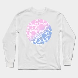 Light Pastel Pink and Pale Sapphire Blue Bubbles Long Sleeve T-Shirt